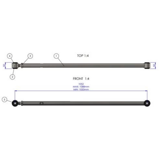 Superpro 2024+ Tacoma HD Adjustable Panhard Rod1