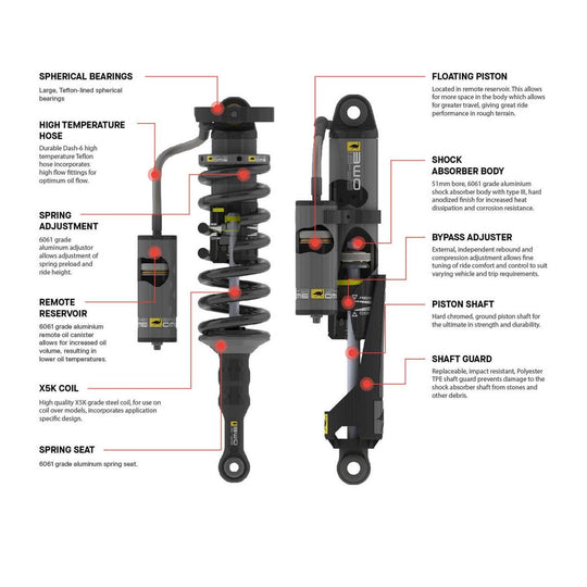 ARB/OME 2024+ Tacoma BP-51 Kit w/UCA FR 3 in/0-330 lb, RR 2 in/0 lb