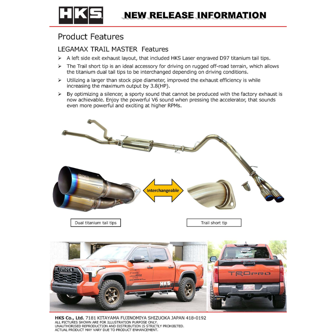 HKS 2022+ Tundra Legamax Trail Master Catback Exhaust